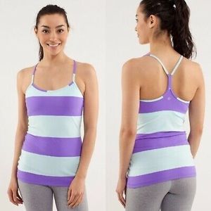 Lululemon power y tank stripped purple and teal